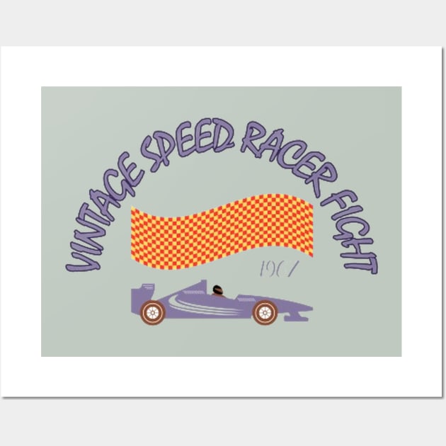 VINTAGE SPEED RACER FIGHT Wall Art by NOUNEZ 